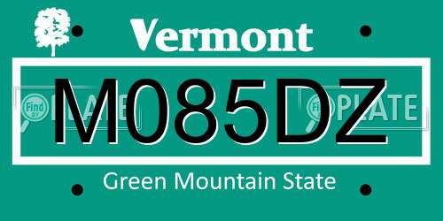 M085DZ Vermont License Plate