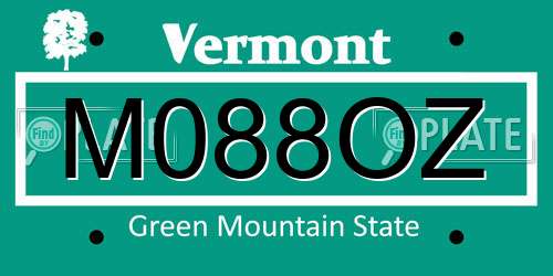 M088OZ Vermont License Plate