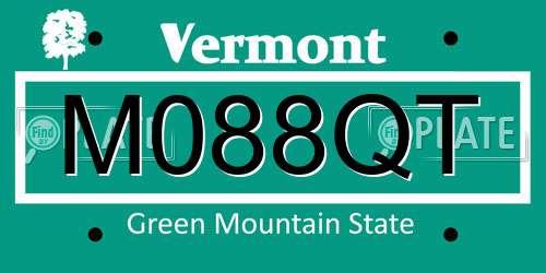M088QT Vermont License Plate