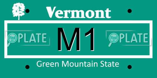 M1 Vermont License Plate