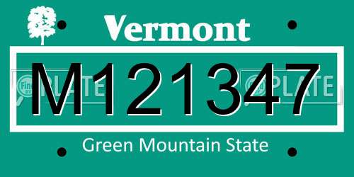 M121347 Vermont License Plate