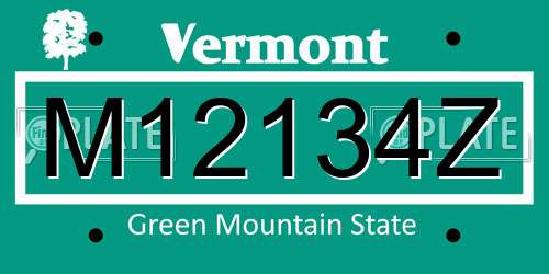 M12134Z Vermont License Plate