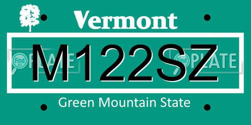 M122SZ Vermont License Plate