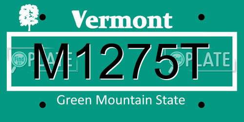 M1275T Vermont License Plate