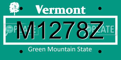 M1278Z Vermont License Plate