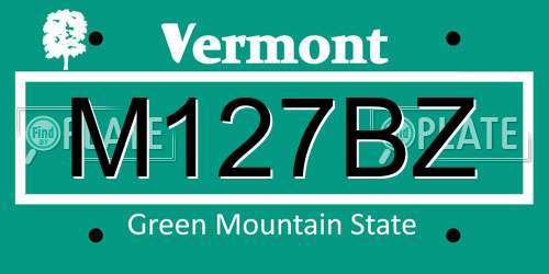 M127BZ Vermont License Plate