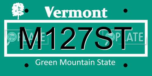 M127ST Vermont License Plate