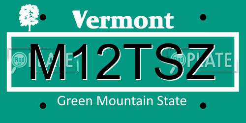 M12TSZ Vermont License Plate
