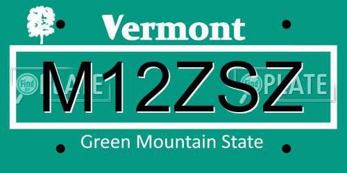 M12ZSZ Vermont License Plate