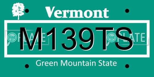 M139TS Vermont License Plate