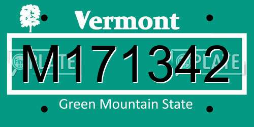 M171342 Vermont License Plate