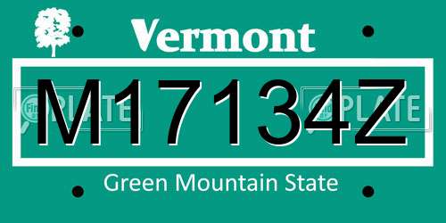 M17134Z Vermont License Plate