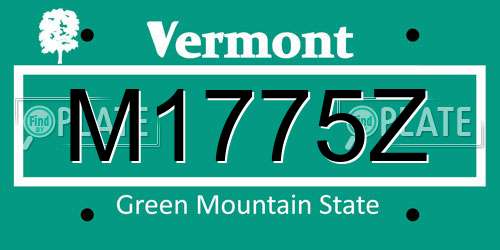 M1775Z Vermont License Plate