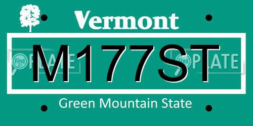 M177ST Vermont License Plate