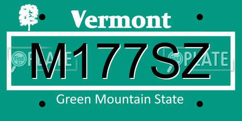 M177SZ Vermont License Plate