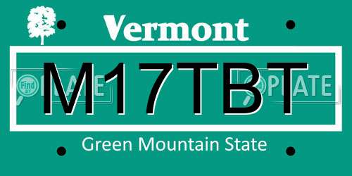 M17TBT Vermont License Plate