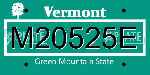 M20525E Vermont License Plate