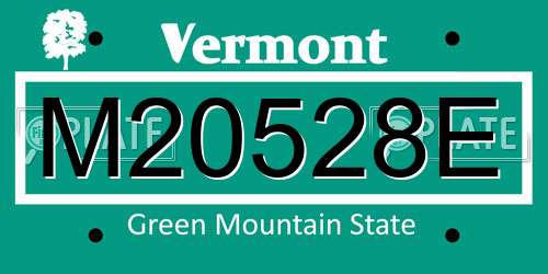 M20528E Vermont License Plate