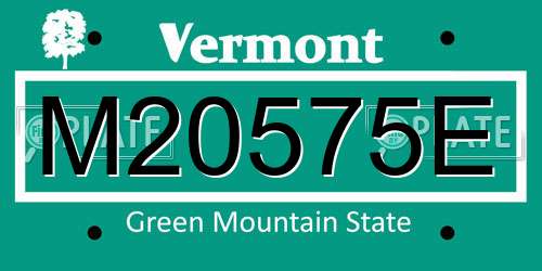 M20575E Vermont License Plate
