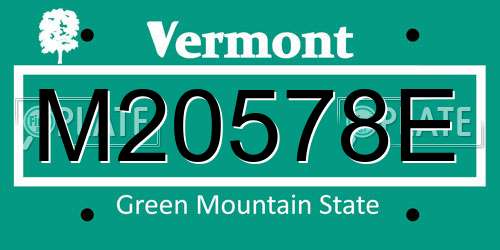 M20578E Vermont License Plate
