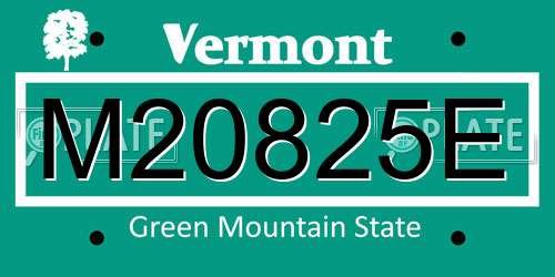 M20825E Vermont License Plate