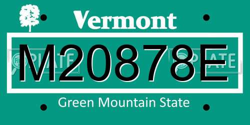 M20878E Vermont License Plate