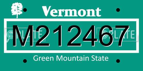 M212467 Vermont License Plate