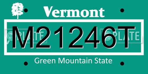 M21246T Vermont License Plate