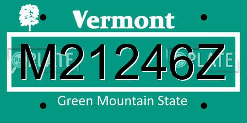 M21246Z Vermont License Plate