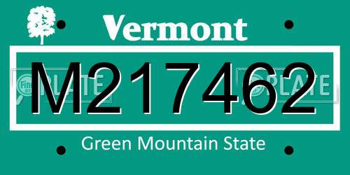 M217462 Vermont License Plate