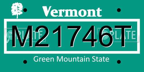 M21746T Vermont License Plate