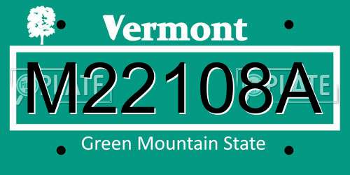 M22108A Vermont License Plate
