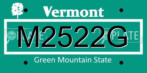 M2522G Vermont License Plate
