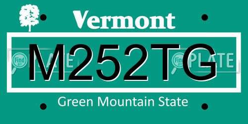 M252TG Vermont License Plate