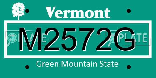 M2572G Vermont License Plate