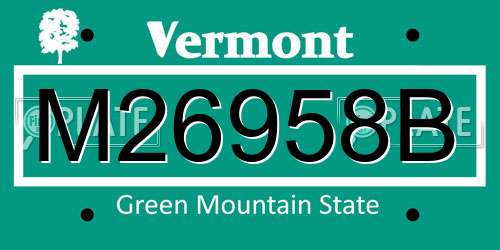 M26958B Vermont License Plate