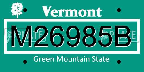 M26985B Vermont License Plate