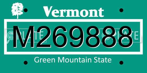 M269888 Vermont License Plate