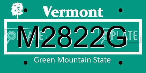 M2822G Vermont License Plate