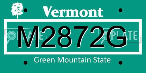 M2872G Vermont License Plate