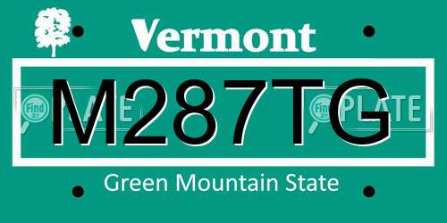 M287TG Vermont License Plate