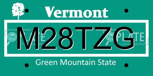 M28TZG Vermont License Plate