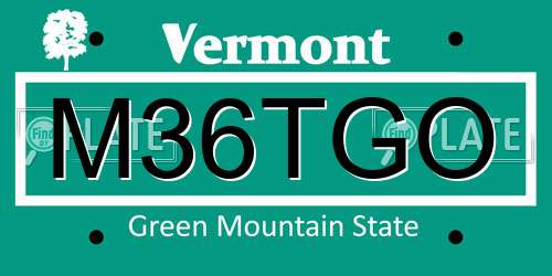M36TGO Vermont License Plate