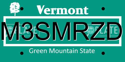 M3SMRZD Vermont License Plate