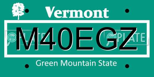 M40EGZ Vermont License Plate