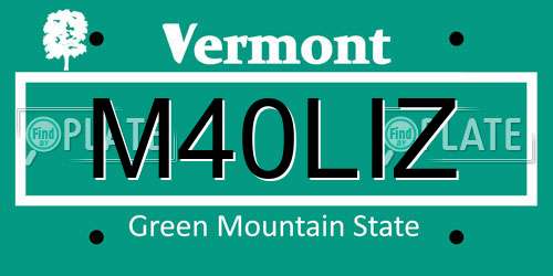 M40LIZ Vermont License Plate
