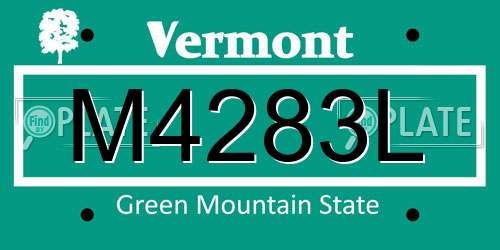 M4283L Vermont License Plate