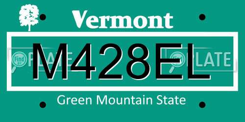 M428EL Vermont License Plate