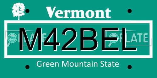 M42BEL Vermont License Plate