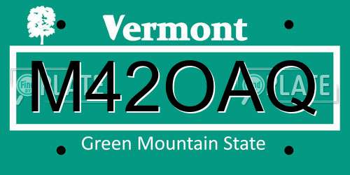 M42OAQ Vermont License Plate